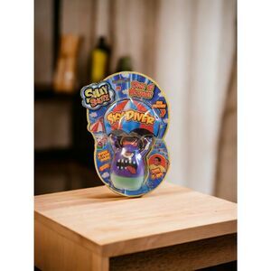 Ja-Ru Silly Shotz Blue and White Parachute -Purple and Green Sky Diver Monster